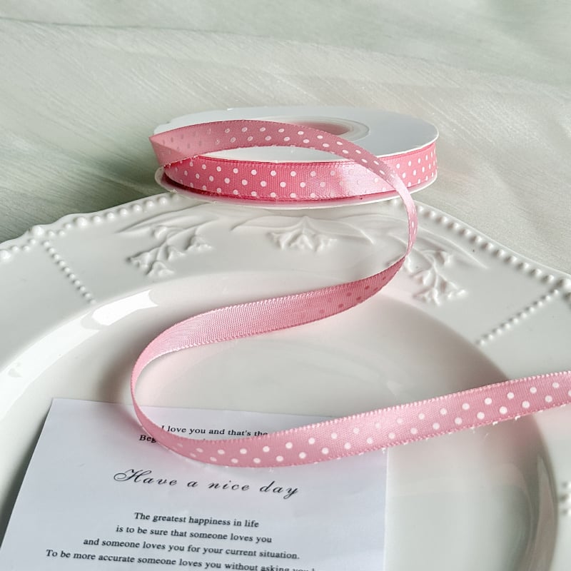 Poliészter pöttyös szalag hajdíszekhez és ajándékcsomagoláshoz – DIY dekoratív szalag