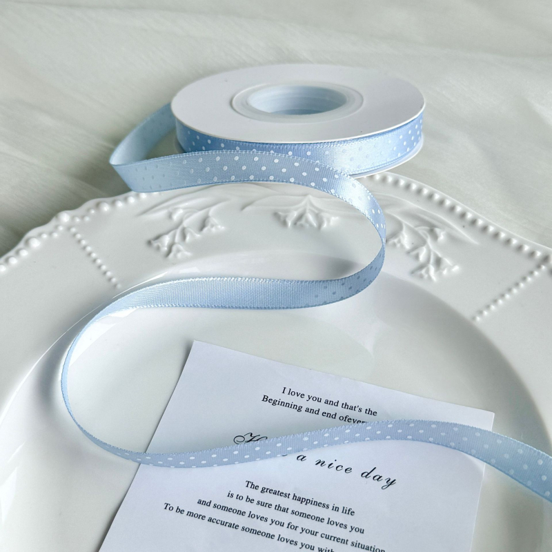 Poliészter pöttyös szalag hajdíszekhez és ajándékcsomagoláshoz – DIY dekoratív szalag