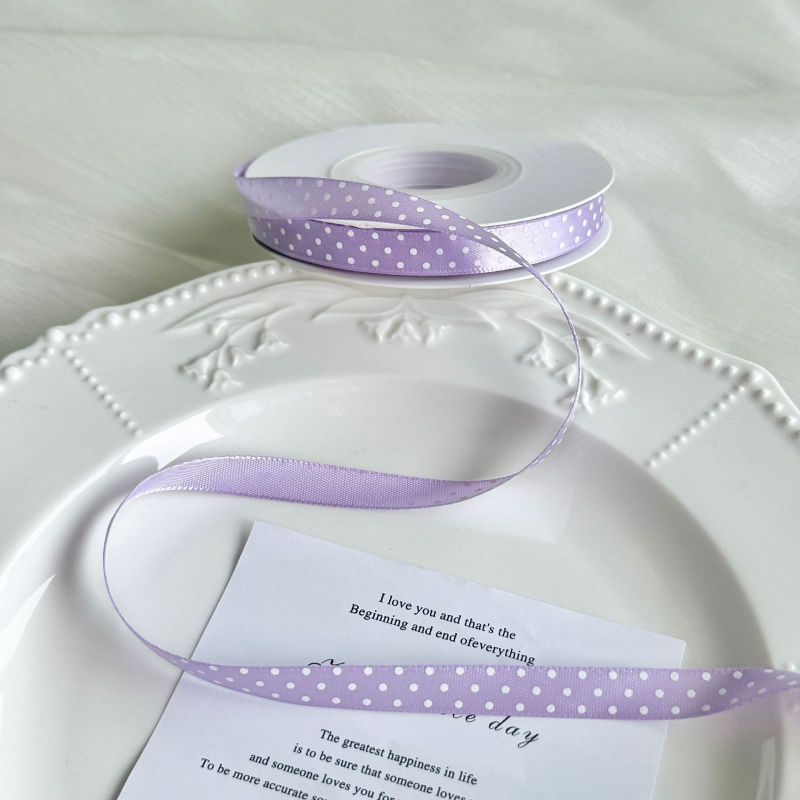 Poliészter pöttyös szalag hajdíszekhez és ajándékcsomagoláshoz – DIY dekoratív szalag