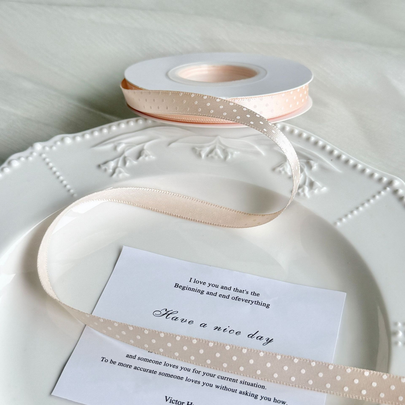 Poliészter pöttyös szalag hajdíszekhez és ajándékcsomagoláshoz – DIY dekoratív szalag