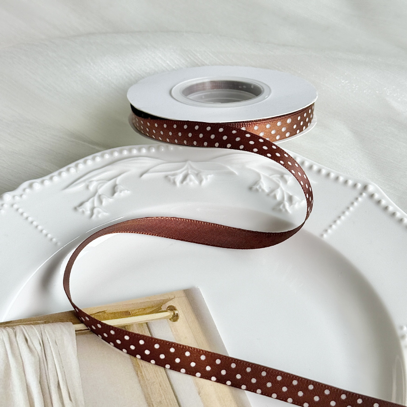 Poliészter pöttyös szalag hajdíszekhez és ajándékcsomagoláshoz – DIY dekoratív szalag