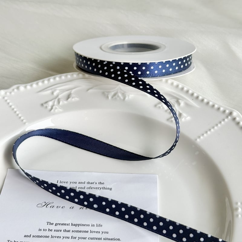 Poliészter pöttyös szalag hajdíszekhez és ajándékcsomagoláshoz – DIY dekoratív szalag