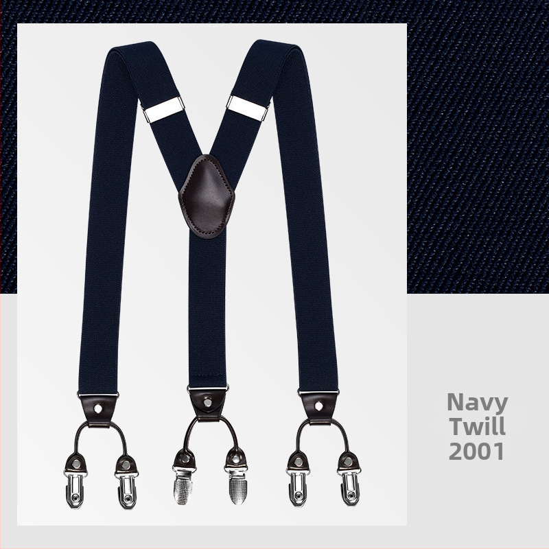 kaidvll Bretele tip Y pentru bărbați, cu 6 clipsuri, lungime reglabilă, bretele încrucișate, elastice puternice