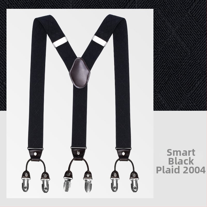 kaidvll Bretele tip Y pentru bărbați, cu 6 clipsuri, lungime reglabilă, bretele încrucișate, elastice puternice