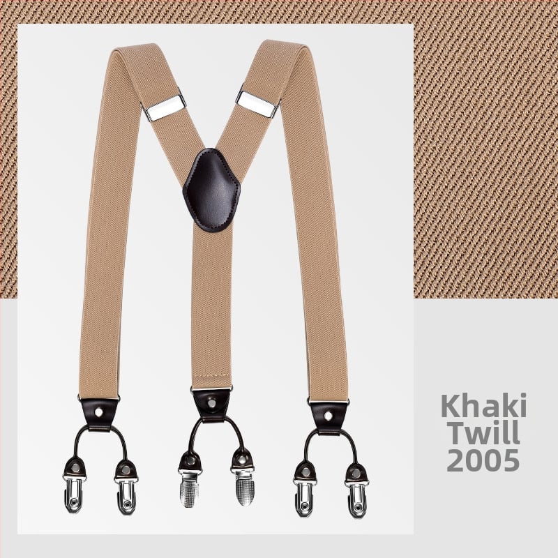 kaidvll Bretele tip Y pentru bărbați, cu 6 clipsuri, lungime reglabilă, bretele încrucișate, elastice puternice