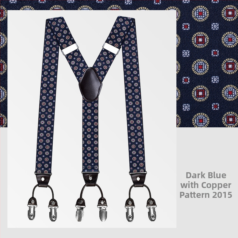 kaidvll Bretele tip Y pentru bărbați, cu 6 clipsuri, lungime reglabilă, bretele încrucișate, elastice puternice