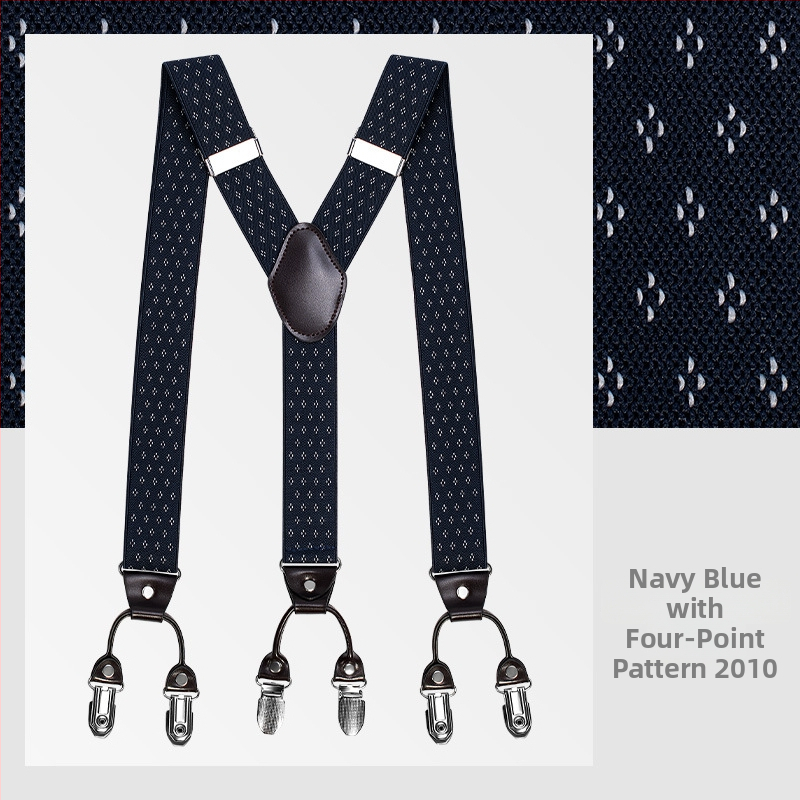 kaidvll Bretele tip Y pentru bărbați, cu 6 clipsuri, lungime reglabilă, bretele încrucișate, elastice puternice