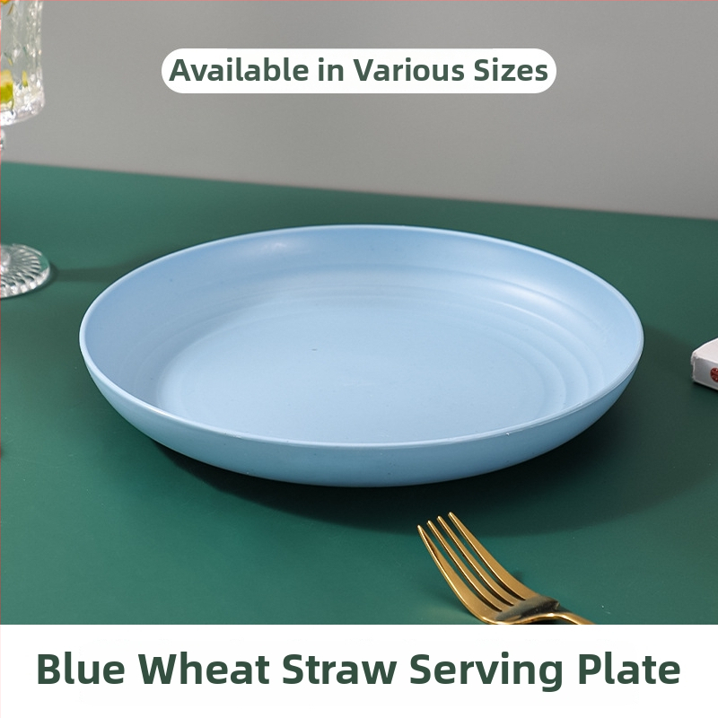 Nordic кръгли чинии от пшенична слама - комплект за дома, модерен стил и едноцветен дизайн; кръгли чинии с възможност за печат на лого и персонализация; неподходящи за микровълнова фурна.