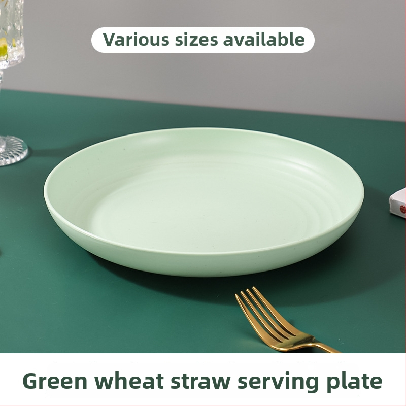 Nordic кръгли чинии от пшенична слама - комплект за дома, модерен стил и едноцветен дизайн; кръгли чинии с възможност за печат на лого и персонализация; неподходящи за микровълнова фурна.