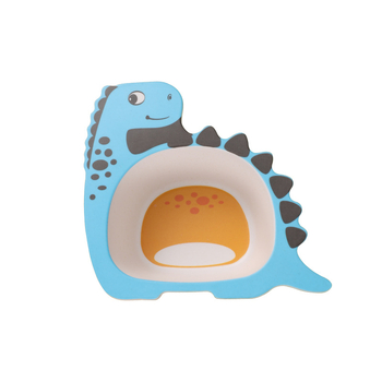 Dječja zdjela od bambusovih vlakana s motivom dinosaura, nepravilan oblik, ispis logotipa, mogućnost prilagodbe