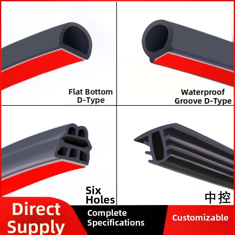 Автомобилен уплътнител за врата от гума, дизайн с пет и шест отвора, шумоизолационен и водоустойчив, за различни модели
