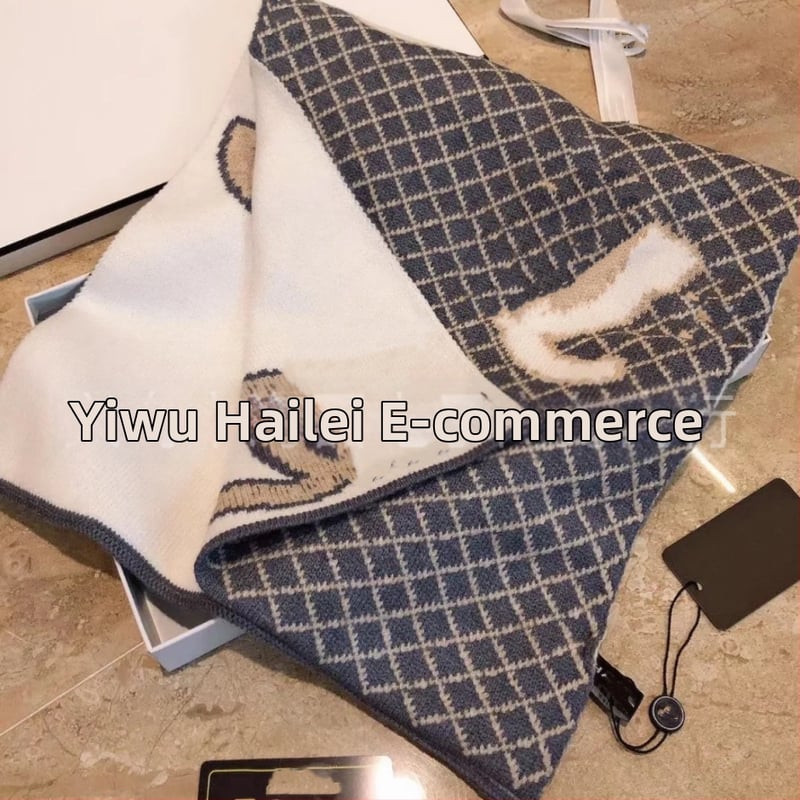 Kootud jacquard sall, kahekülgne, kunstlik kašmir ja puuvillane alus