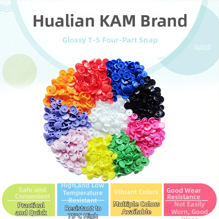 Hualian KAM марка T5 щракващо копче, от смолна пластмаса, подходящо за палта, дънки и чанти