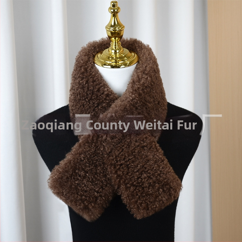 Geantă Dumpling din lână artificială de miel, închidere cu fermoar, căptușeală din piele sintetică, stil urban simplu, Iarnă 2025