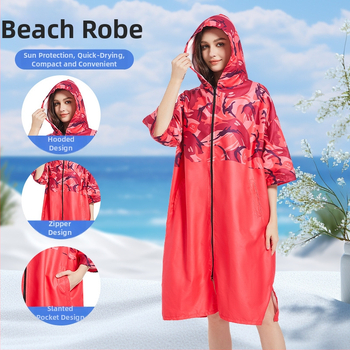 Mikropluošto kapučio pončo chalatas baseinui, greitai džiūsta, 150D siūlai, svoris 500 g ar daugiau, pritaikymas galimas