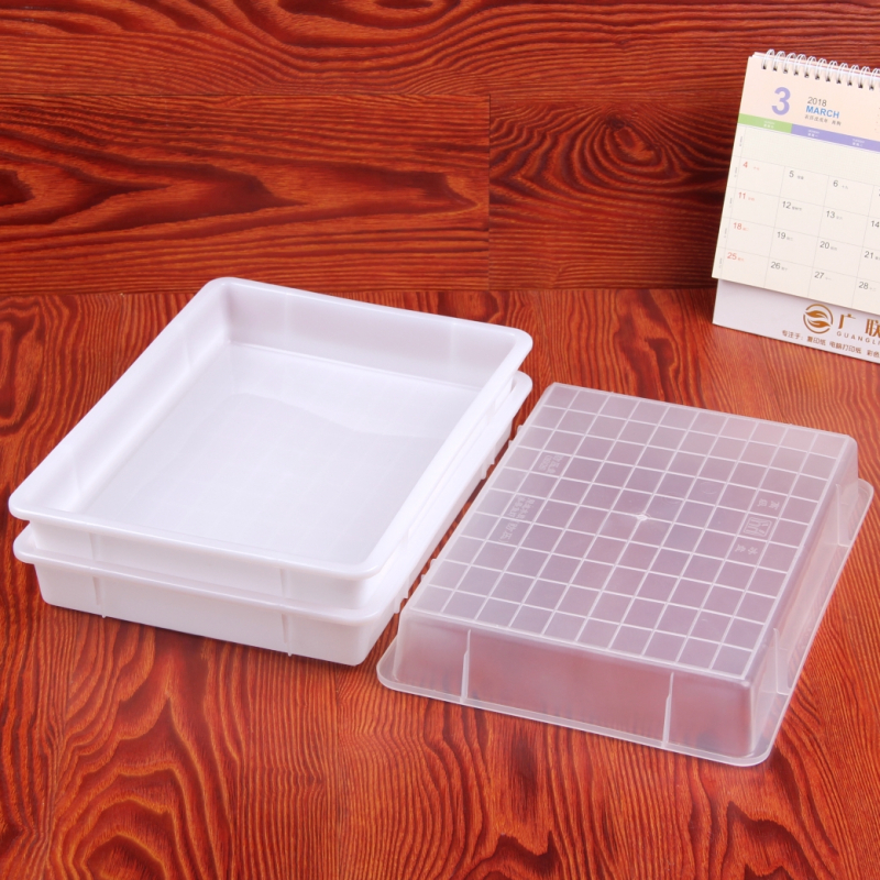 Plastová obdĺžniková tácka na jedlo, skladacia, jednobarevný dizajn, čínske štýl