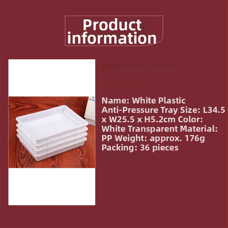 Plastová obdĺžniková tácka na jedlo, skladacia, jednobarevný dizajn, čínske štýl