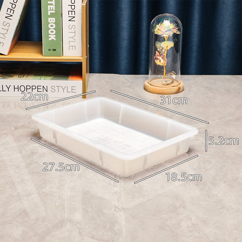 Plastová obdĺžniková tácka na jedlo, skladacia, jednobarevný dizajn, čínske štýl