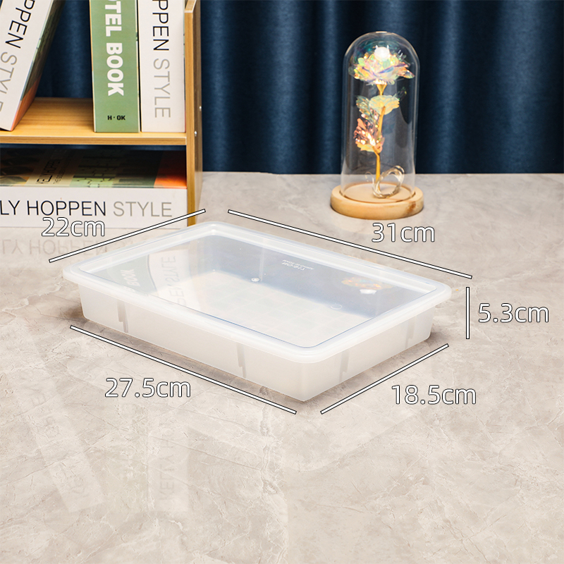 Plastová obdĺžniková tácka na jedlo, skladacia, jednobarevný dizajn, čínske štýl