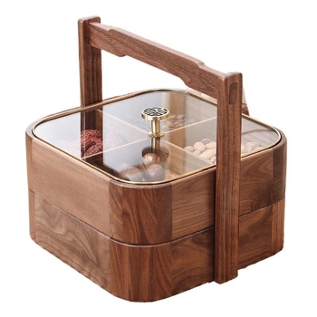 Fa gyümölcstál modern minimalista stílusban, kockás mintával, 2025-ben debütált.