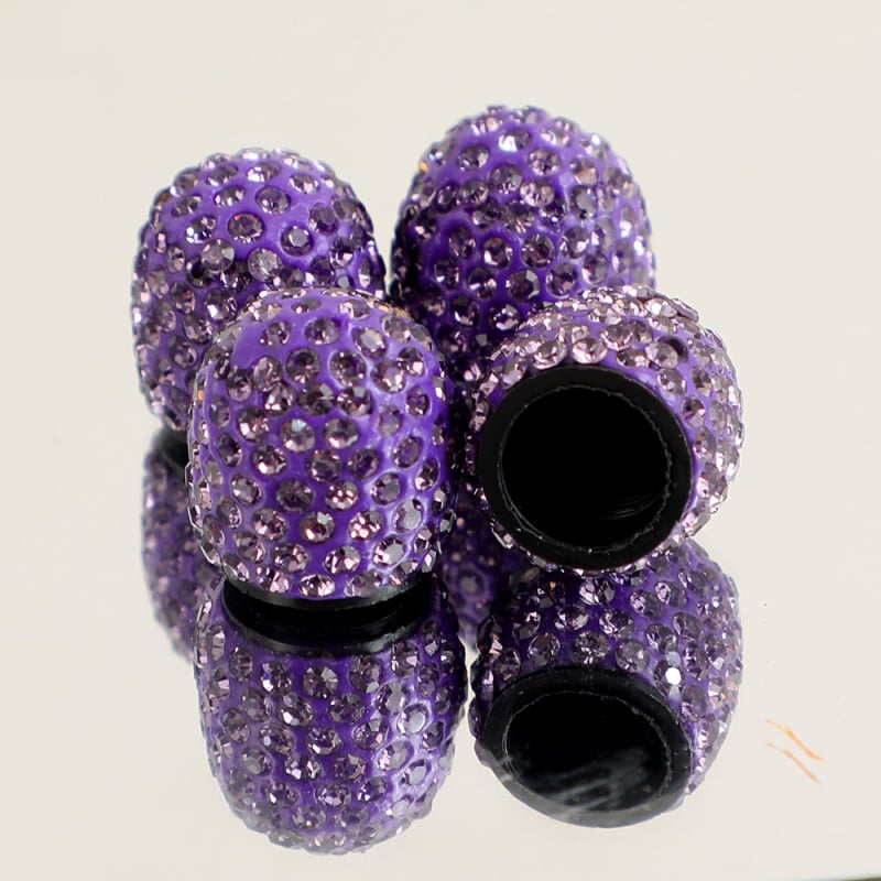 Automobilių vožtuvo dangtelis – deimantais inkrustuotas, bekamerinis ventilis, guminis, su sriegimu, universalus