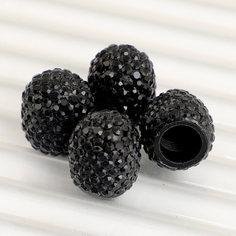 Automobilių vožtuvo dangtelis – deimantais inkrustuotas, bekamerinis ventilis, guminis, su sriegimu, universalus