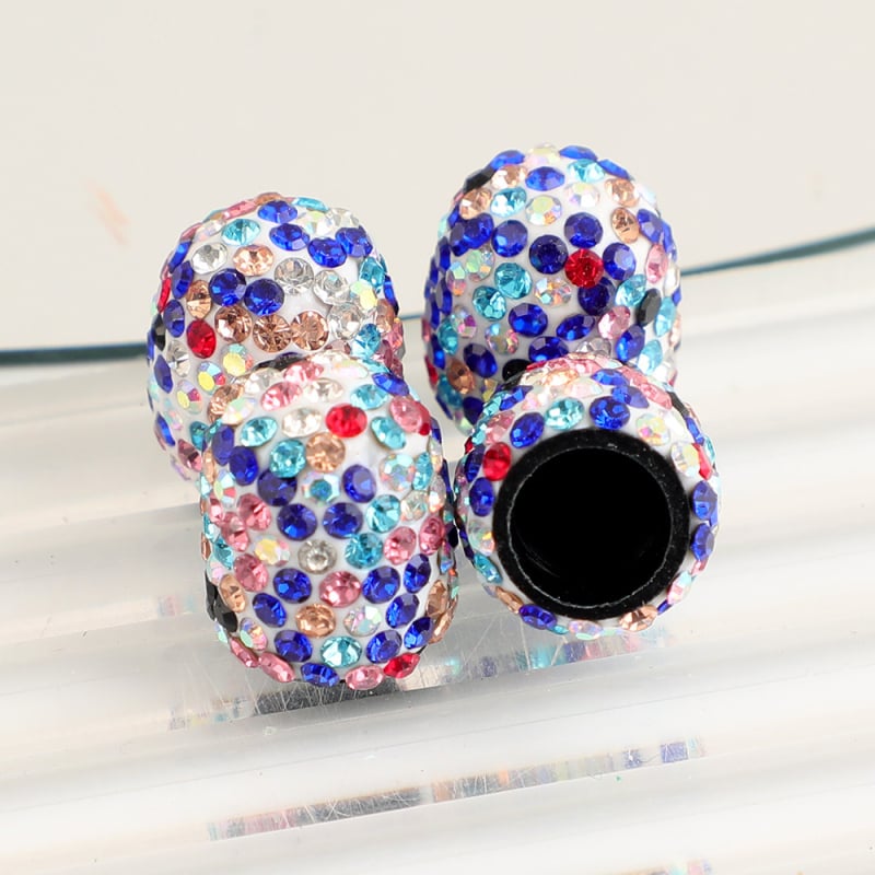 Automobilių vožtuvo dangtelis – deimantais inkrustuotas, bekamerinis ventilis, guminis, su sriegimu, universalus