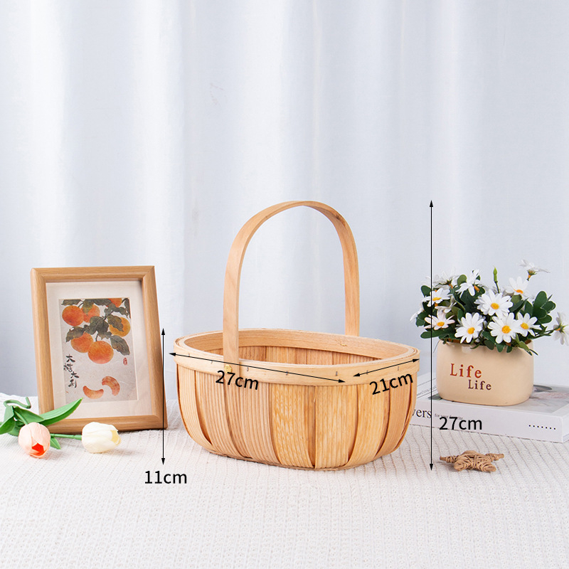 Prenosna košara za voće od ratana – moderni minimalistički stil, kućno skladištenje