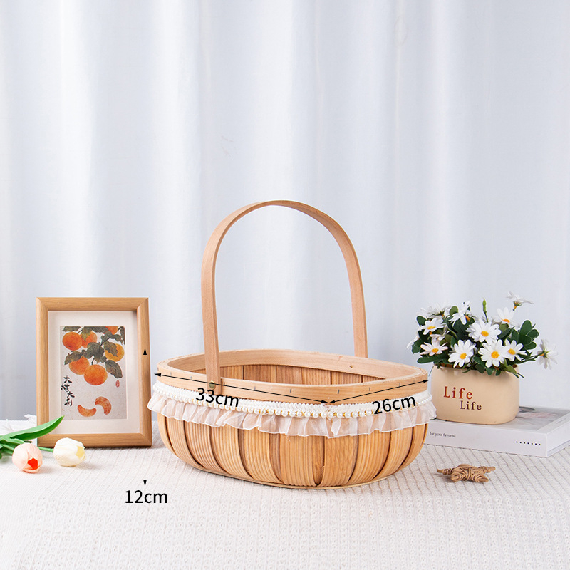 Prenosna košara za voće od ratana – moderni minimalistički stil, kućno skladištenje