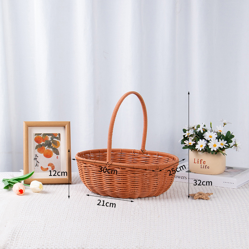 Prenosna košara za voće od ratana – moderni minimalistički stil, kućno skladištenje