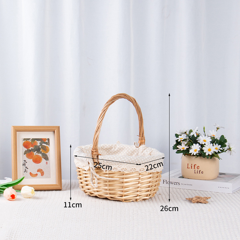 Prenosna košara za voće od ratana – moderni minimalistički stil, kućno skladištenje