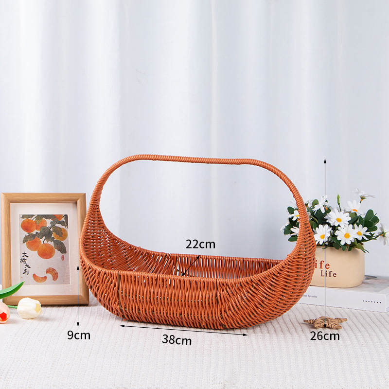 Prenosna košara za voće od ratana – moderni minimalistički stil, kućno skladištenje