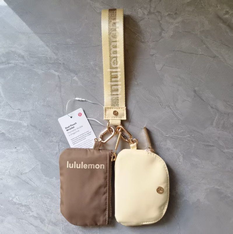 Zárható kulcstartó kézitáska – uniszex, nylon, betűs mintázat, városi egyszerű stílus, bélés nylon, légáteresztő, vízálló, 2024 tavasz