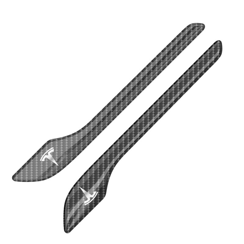 Tesla Model 3/Y ajtókilincs védőmatrica, szénszálas anyag, testreszabható fém logó, karcolások elleni védelem