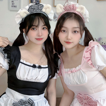 Косплей рокля за прислужница със сладък котешки стил за аниме игри (Състав на тъканта: памук-смес; Основна материя: полиестер; Сезон: пролет 2025; Марка: Yi Xiaoyi)