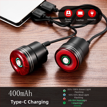 Lumaiwei SR1 velosipēda aizmugurējā luktura ar Type-C uzlādi un gudru bremžu sensoru kalnu velosipēdam