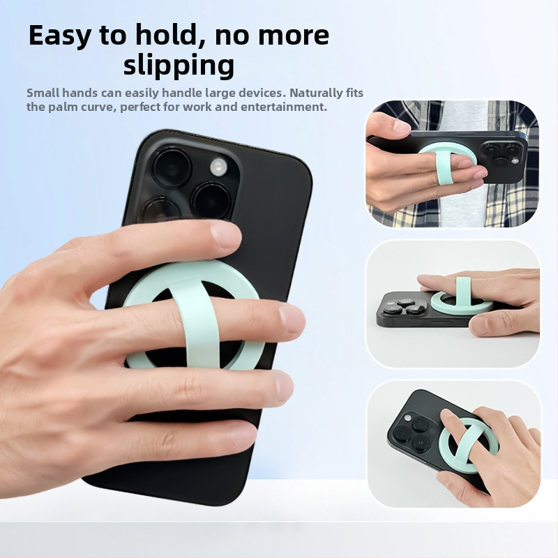 Magnetiline sõrme-rõngas telefoni tagaküljel koos hoidikuga, vedel silikoon, universaalne kukkumise ja libisemise kaitse, 20 g, rõnga paksus 5 mm, kohandamine saadaval