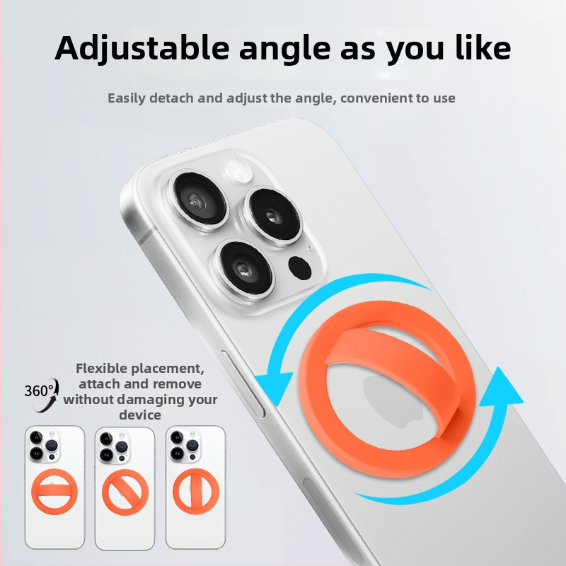 Magnetiline sõrme-rõngas telefoni tagaküljel koos hoidikuga, vedel silikoon, universaalne kukkumise ja libisemise kaitse, 20 g, rõnga paksus 5 mm, kohandamine saadaval