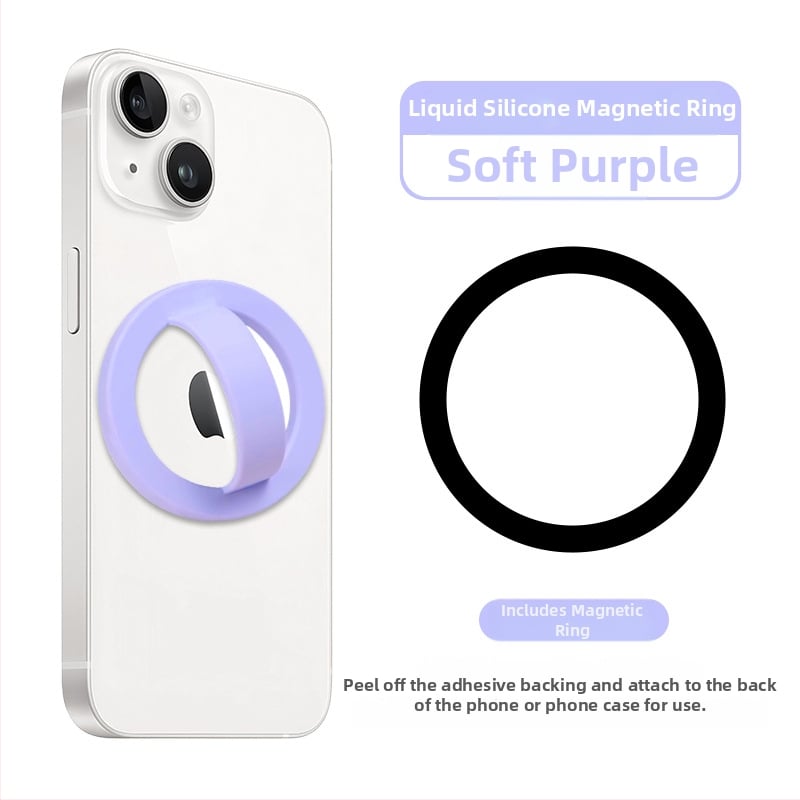 Magnetiline sõrme-rõngas telefoni tagaküljel koos hoidikuga, vedel silikoon, universaalne kukkumise ja libisemise kaitse, 20 g, rõnga paksus 5 mm, kohandamine saadaval