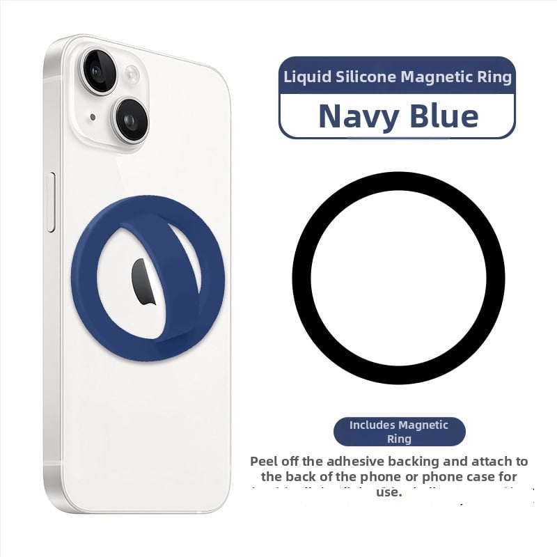 Magnetiline sõrme-rõngas telefoni tagaküljel koos hoidikuga, vedel silikoon, universaalne kukkumise ja libisemise kaitse, 20 g, rõnga paksus 5 mm, kohandamine saadaval