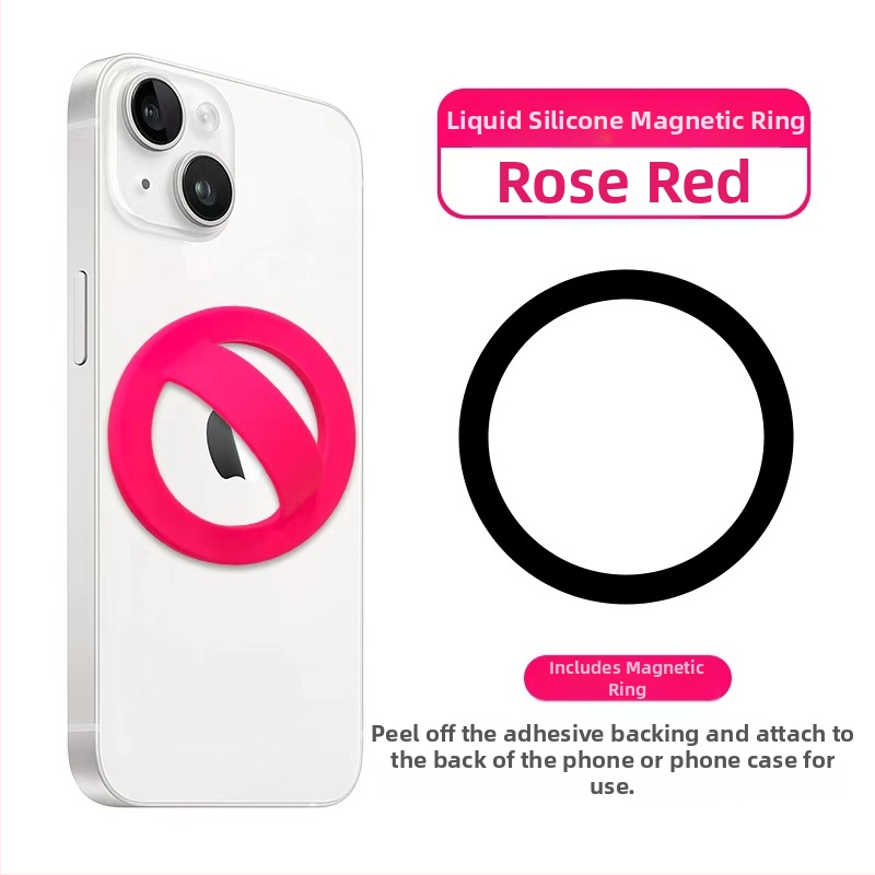 Magnetiline sõrme-rõngas telefoni tagaküljel koos hoidikuga, vedel silikoon, universaalne kukkumise ja libisemise kaitse, 20 g, rõnga paksus 5 mm, kohandamine saadaval