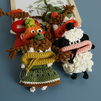 Kézzel kötött gyapjú kulcstartó táska, anime minta, lélegző, bélés nélküli, tavasz 2025