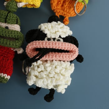 Kézzel kötött gyapjú kulcstartó táska, anime minta, lélegző, bélés nélküli, tavasz 2025
