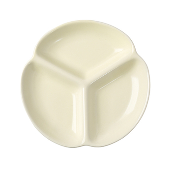 Nordic porcelán osztott tányér egy személyre, három rekesz, négyzet alakú, mikrohullámú sütőben használható