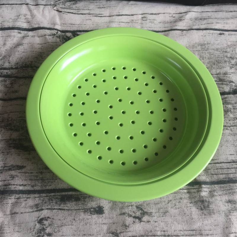 Farfurie din melamină A5 cu drenaj dublu, imitatie de porțelan, circulară pentru colțunași și fructe, stil chinezesc