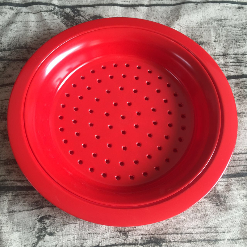 Farfurie din melamină A5 cu drenaj dublu, imitatie de porțelan, circulară pentru colțunași și fructe, stil chinezesc