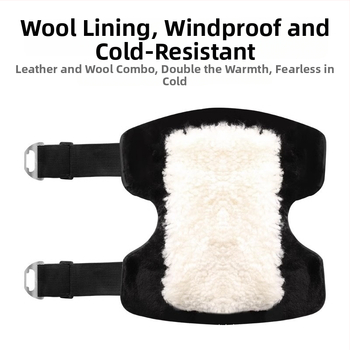 Унисекс наколенки за мотоциклет със вълнена подплата, ветроустойчива зимна защита за колоездене