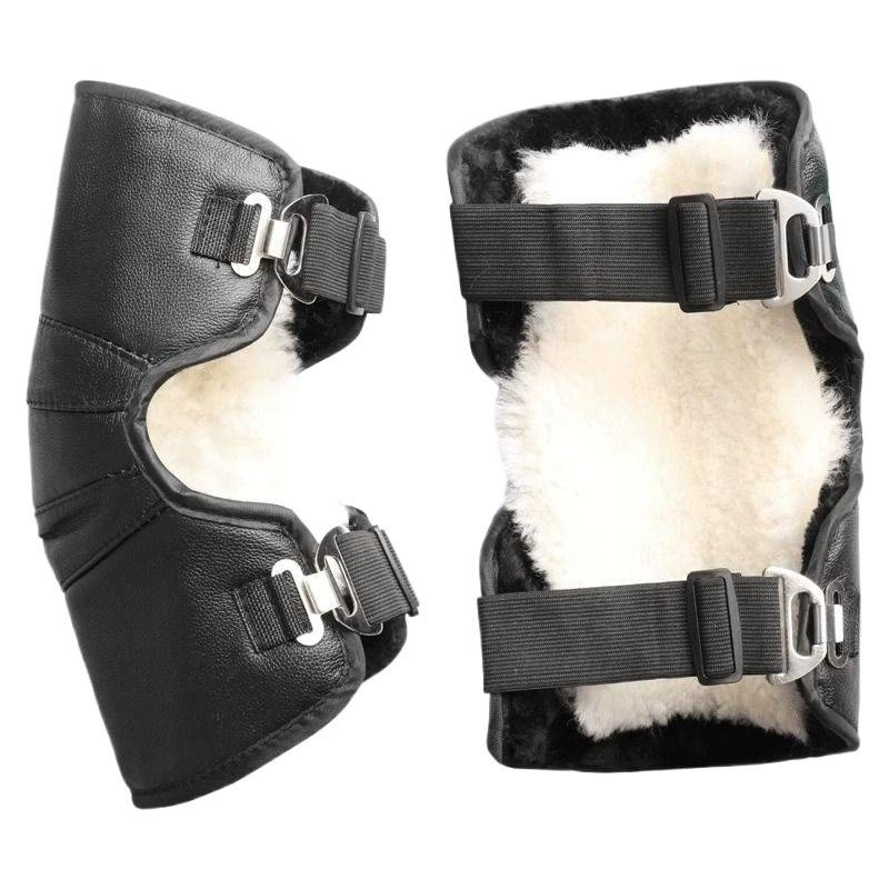 Унисекс наколенки за мотоциклет със вълнена подплата, ветроустойчива зимна защита за колоездене