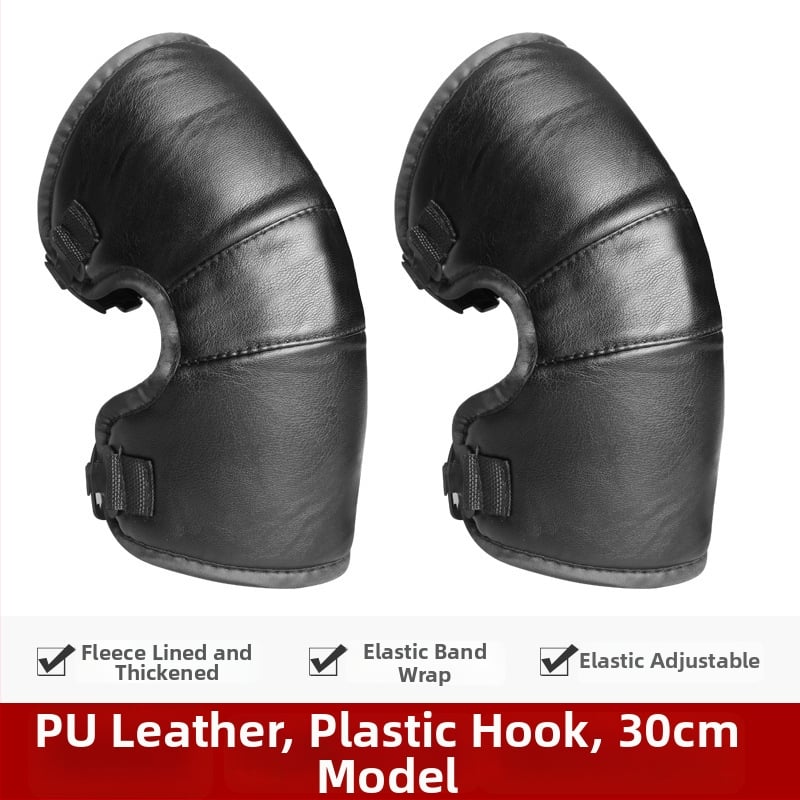 Унисекс наколенки за мотоциклет със вълнена подплата, ветроустойчива зимна защита за колоездене