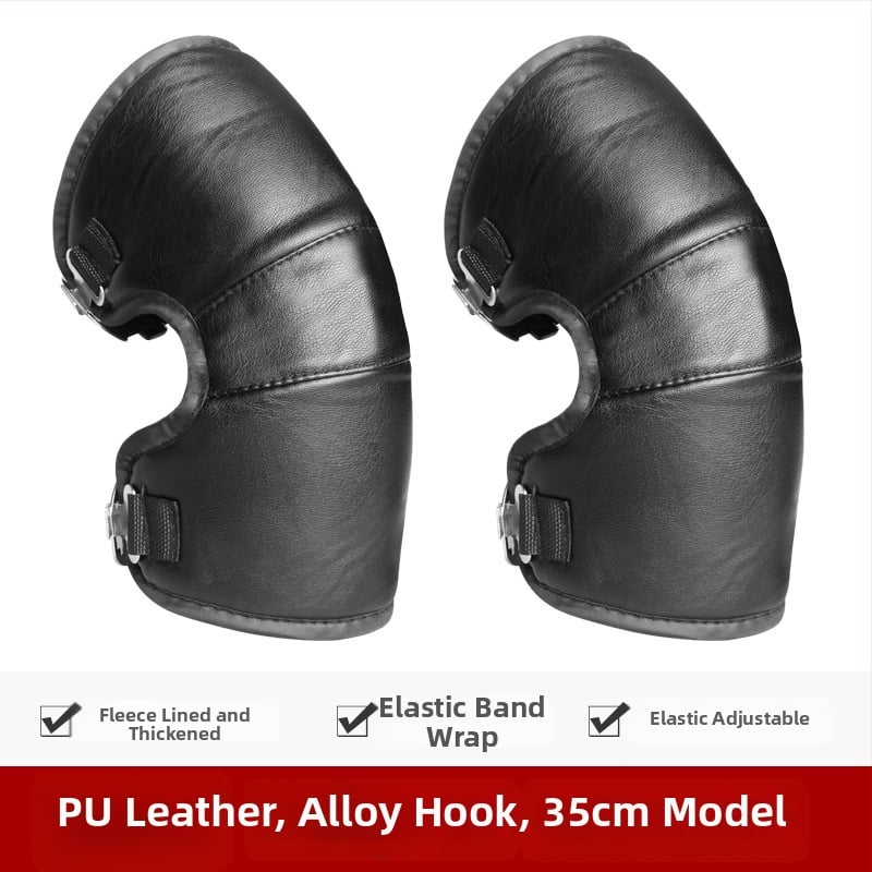 Унисекс наколенки за мотоциклет със вълнена подплата, ветроустойчива зимна защита за колоездене